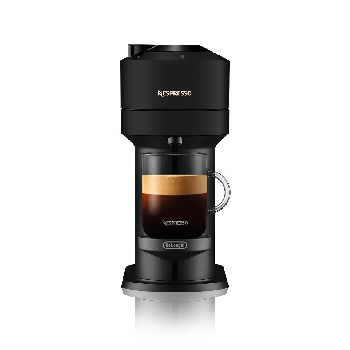Machine à Café Vertuo Next Noir Mat, Capsules café Vertuo seulement, Technologie Centrifusion, 5 Tailles de Tasses + Kit de Bienvenue, Design Moderne, Arrêt Automatique, Noir Mat