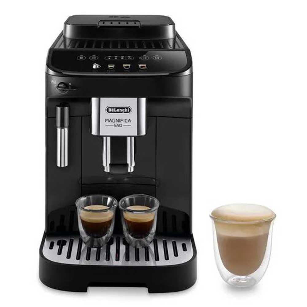 De'Longhi Magnifica Evo ECAM290.22.B, Machine à Café Automatique avec Buse à Lait, Machine Compacte de Grain à Tasse, Mousse de Lait Manuel, 4 Recettes, Écran Tactile Couleur, Noir