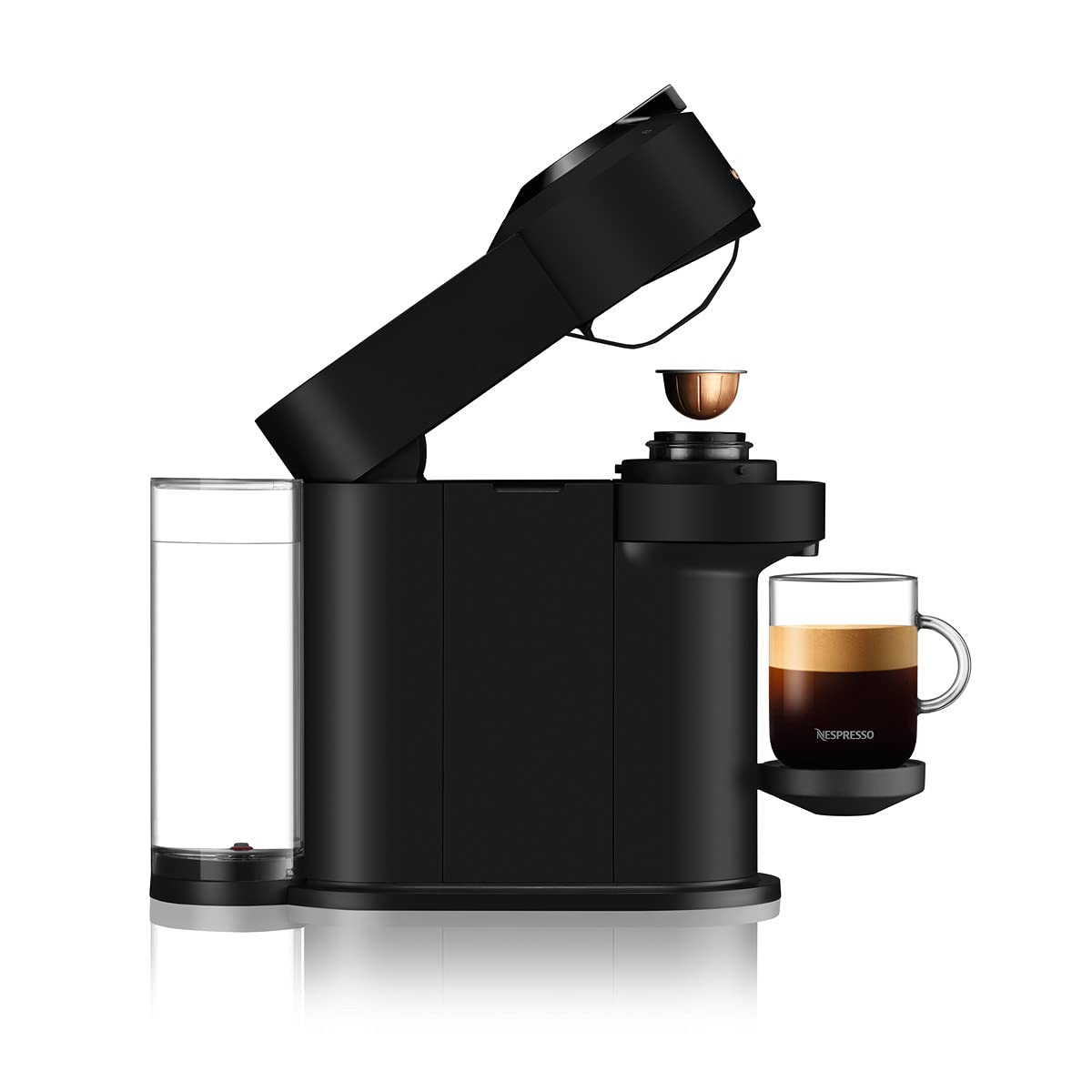 Machine à Café Vertuo Next Noir Mat, Capsules café Vertuo seulement, Technologie Centrifusion, 5 Tailles de Tasses + Kit de Bienvenue, Design Moderne, Arrêt Automatique, Noir Mat