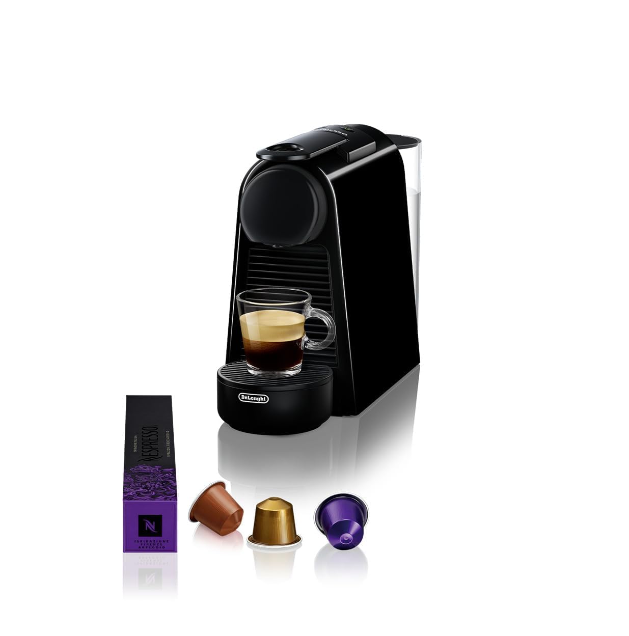 Machine à Café Essenza Mini Noir, 19 Bars + Kit de Bienvenue, Design Compact, Expresso et Lungo, Arrêt Automatique , Noir