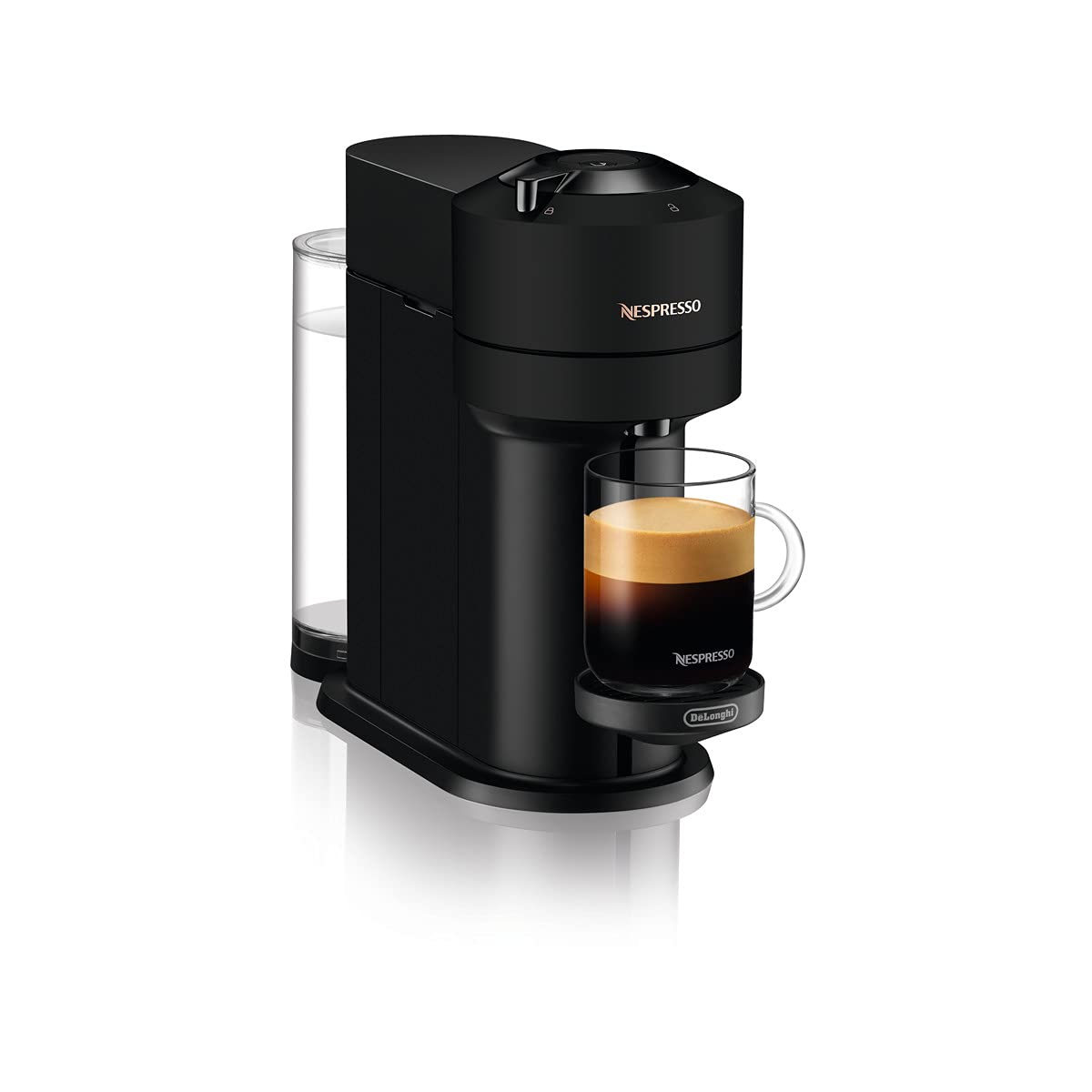 Machine à Café Vertuo Next Noir Mat, Capsules café Vertuo seulement, Technologie Centrifusion, 5 Tailles de Tasses + Kit de Bienvenue, Design Moderne, Arrêt Automatique, Noir Mat