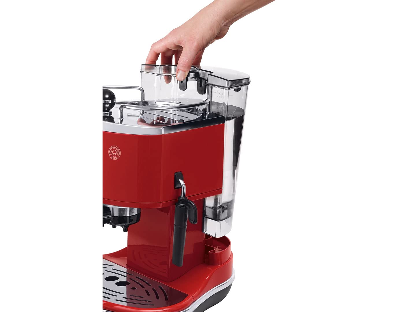 De'Longhi Icona Eco 311.R Macchina da Caffè Espresso Manuale, Caffè in Polvere o in Cialde E.S.E., 1100 W, Rosso