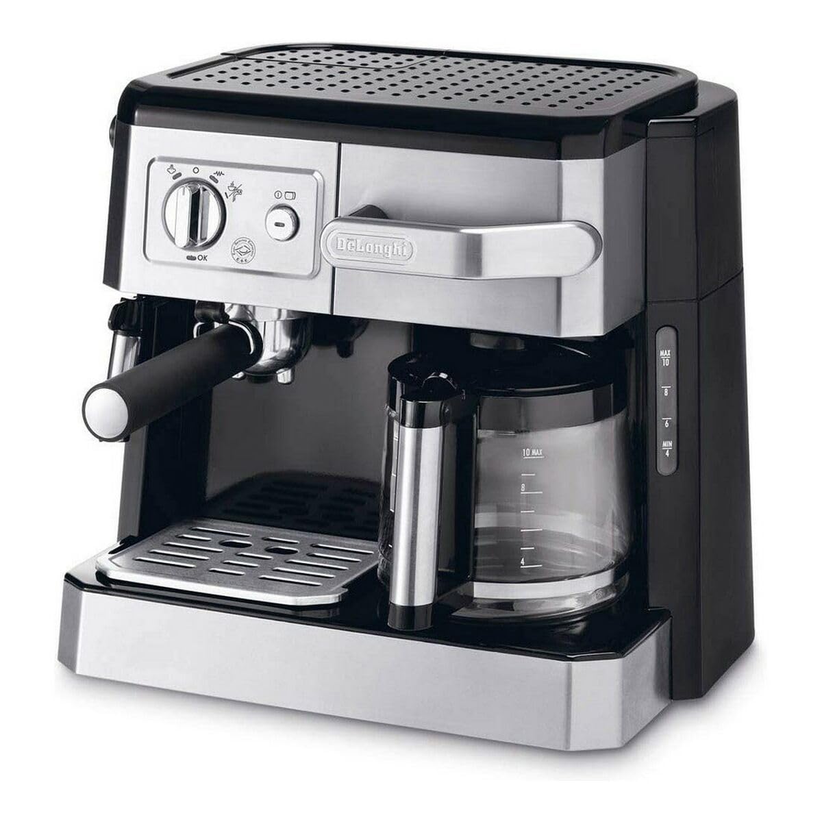 De'Longhi BCO421.S Machine à café 2-en-1, Noir, Métallique