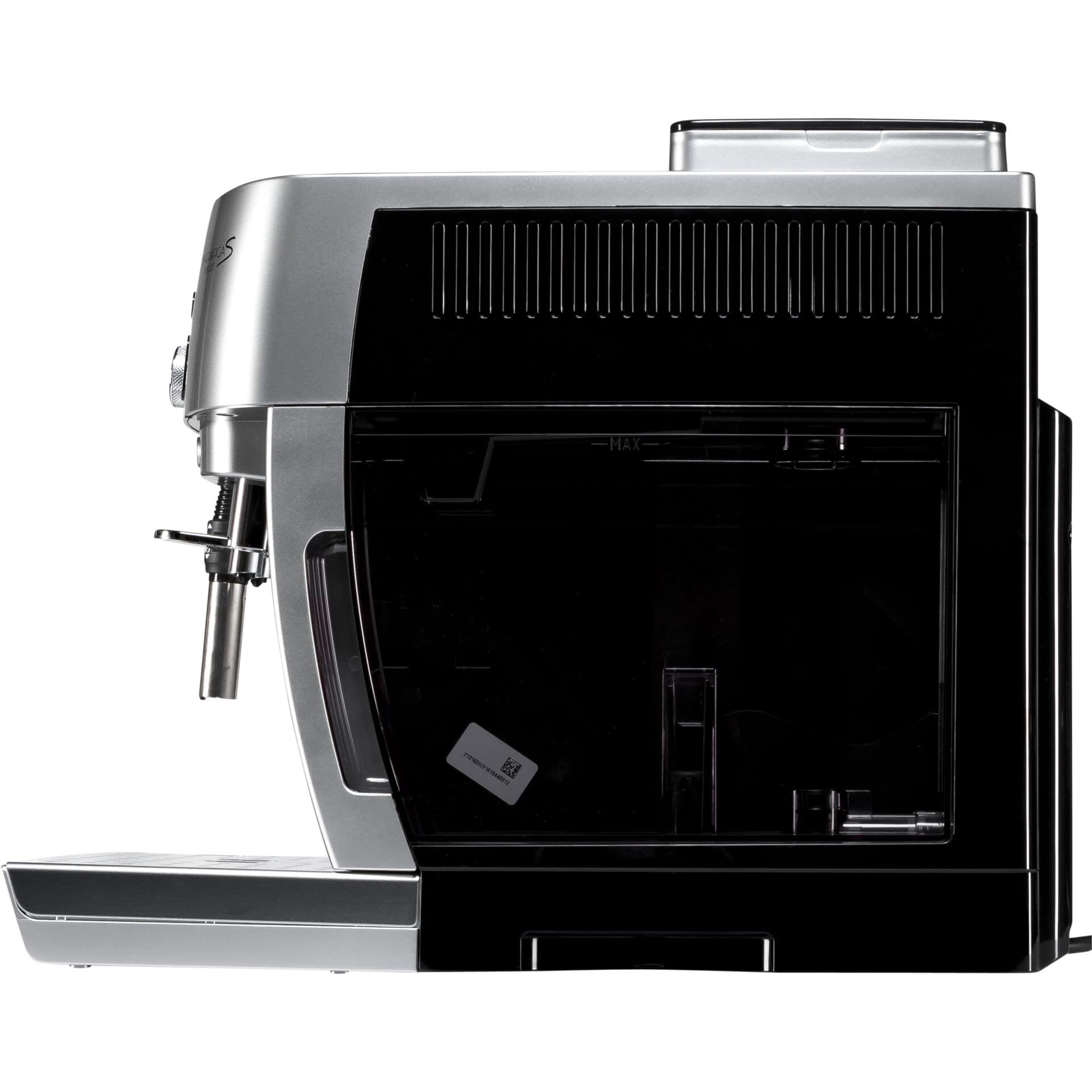 De'Longhi Magnifica S Smart ECAM250.31.SB, Machine à Café Automatique avec Mousseur à Lait, Taille Compacte Machine Grain à Tasse, Mousseur à Lait Manuel, 4 Recettes en Une Touche, Argent Noir