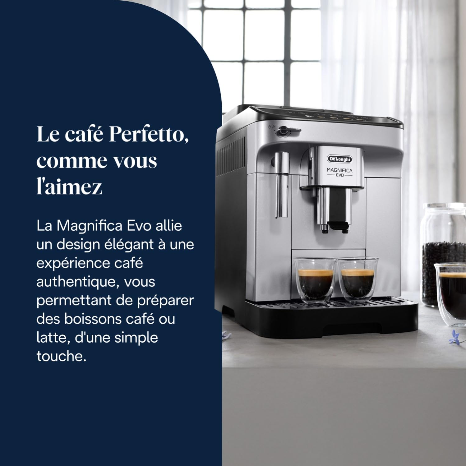 De'Longhi Magnifica Evo, Machine à Café et Cappucino avec Broyeur à Grains, ECAM292.33.SB, Argent [Exclusif Amazon]