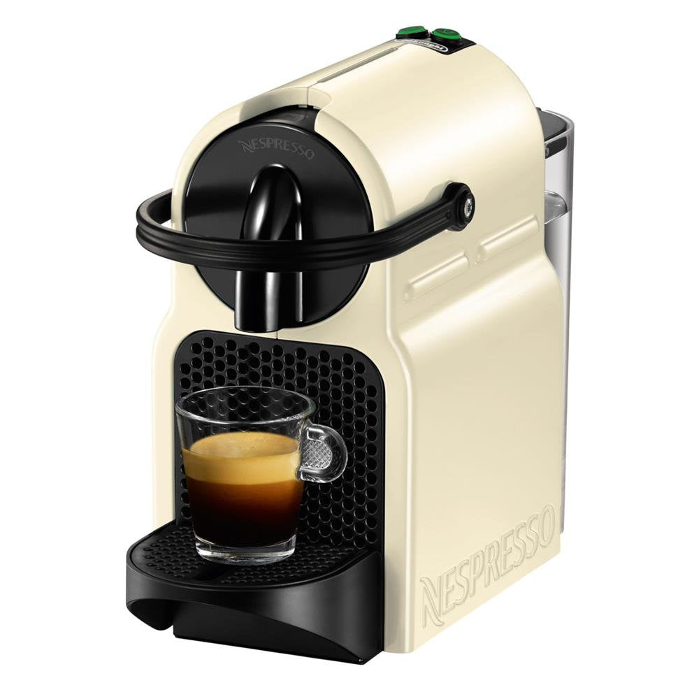 Machine à Café Inissia Crème Vanille, 19 Bars + Kit de Bienvenue, Design Compact, Arrêt Automatique, Blanc Crème