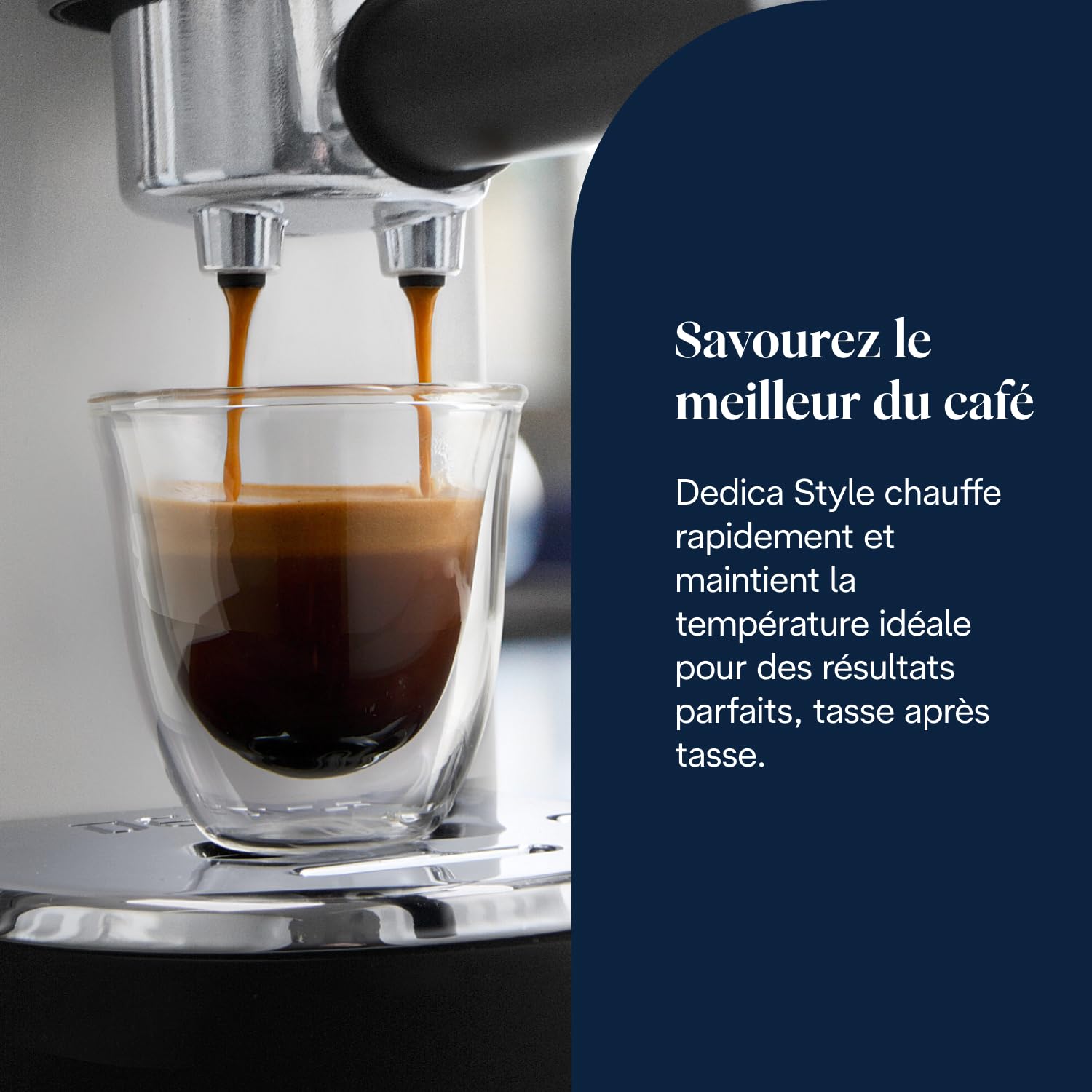 De'Longhi Dedica Style EC685.W, Machine à Café à Pompe en Acier Inoxydable Pour Café Moulu ou Dosettes, Machine à Espresso et Cappuccino, Réservoir de 1,3L, Système Anti-goutte, Blanc