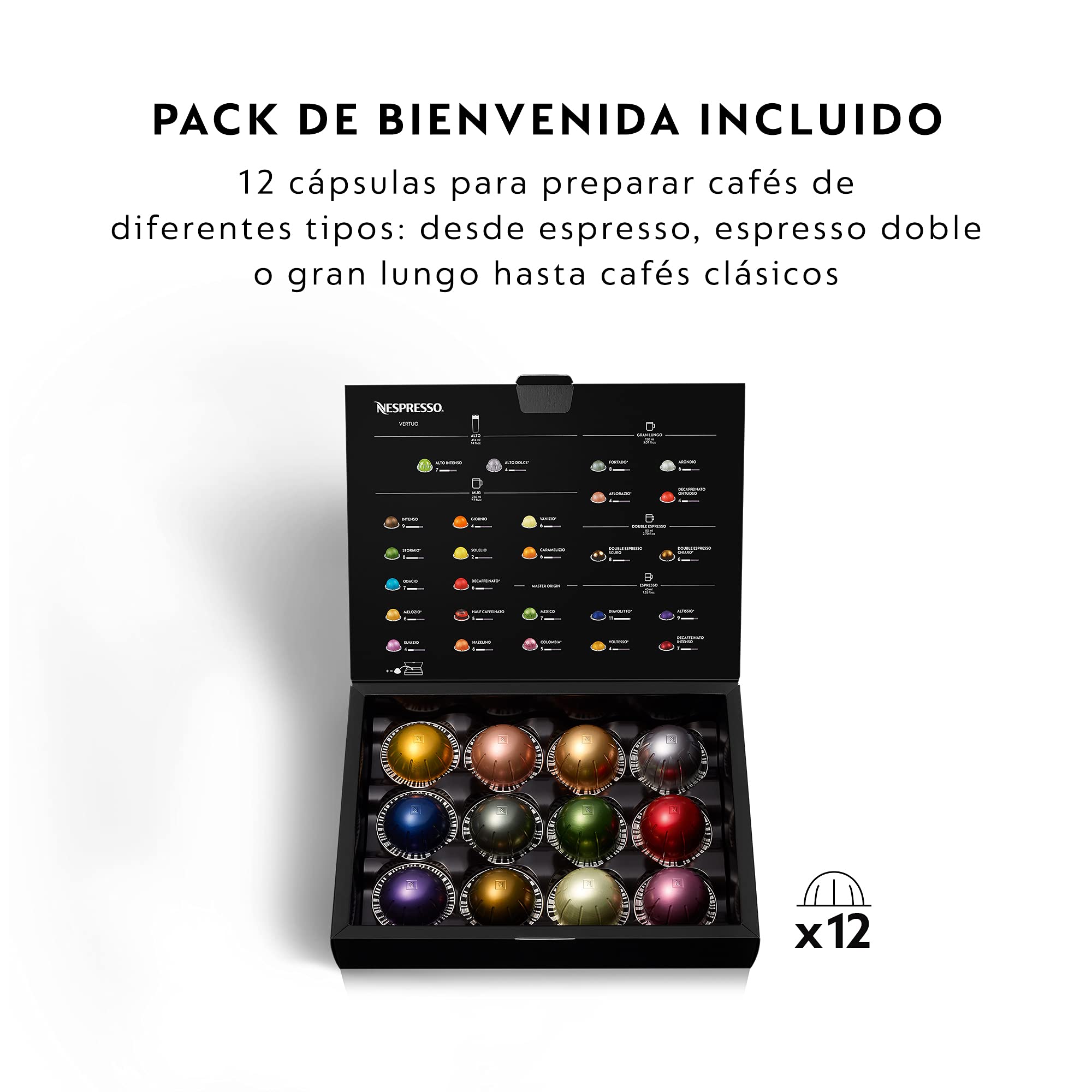 Machine à Café Vertuo Next Noir Mat, Capsules café Vertuo seulement, Technologie Centrifusion, 5 Tailles de Tasses + Kit de Bienvenue, Design Moderne, Arrêt Automatique, Noir Mat