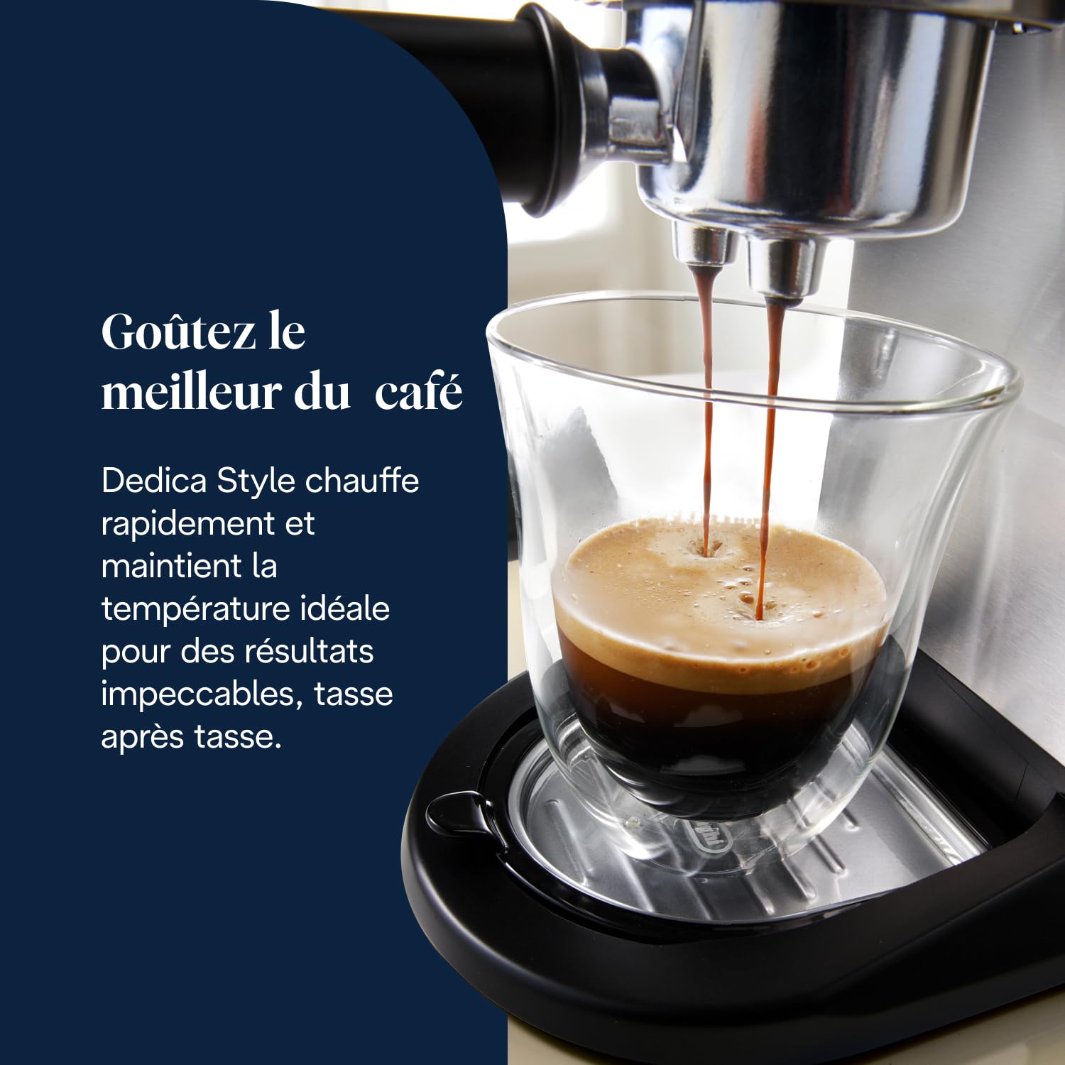 De'Longhi Dedica Style EC685.M, Machine à Expresso avec Buse à Mousse de Lait Professionnelle, Seulement 15 cm de Large, Réservoir de 1 L, Boîtier en Métal, Compatible avec les Dosettes E.S.E, Métal