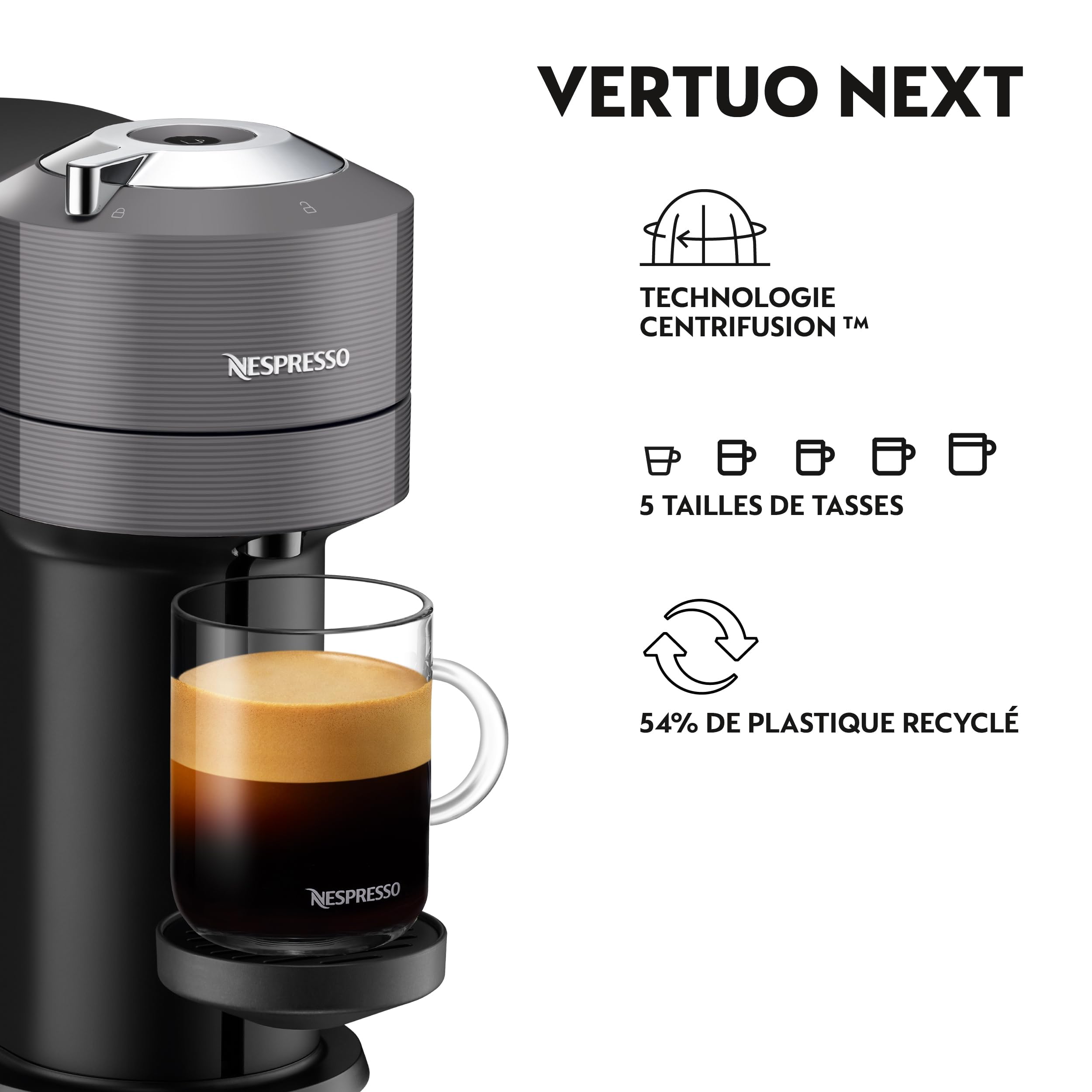 machine à café à capsules Vertuo Next - Gris