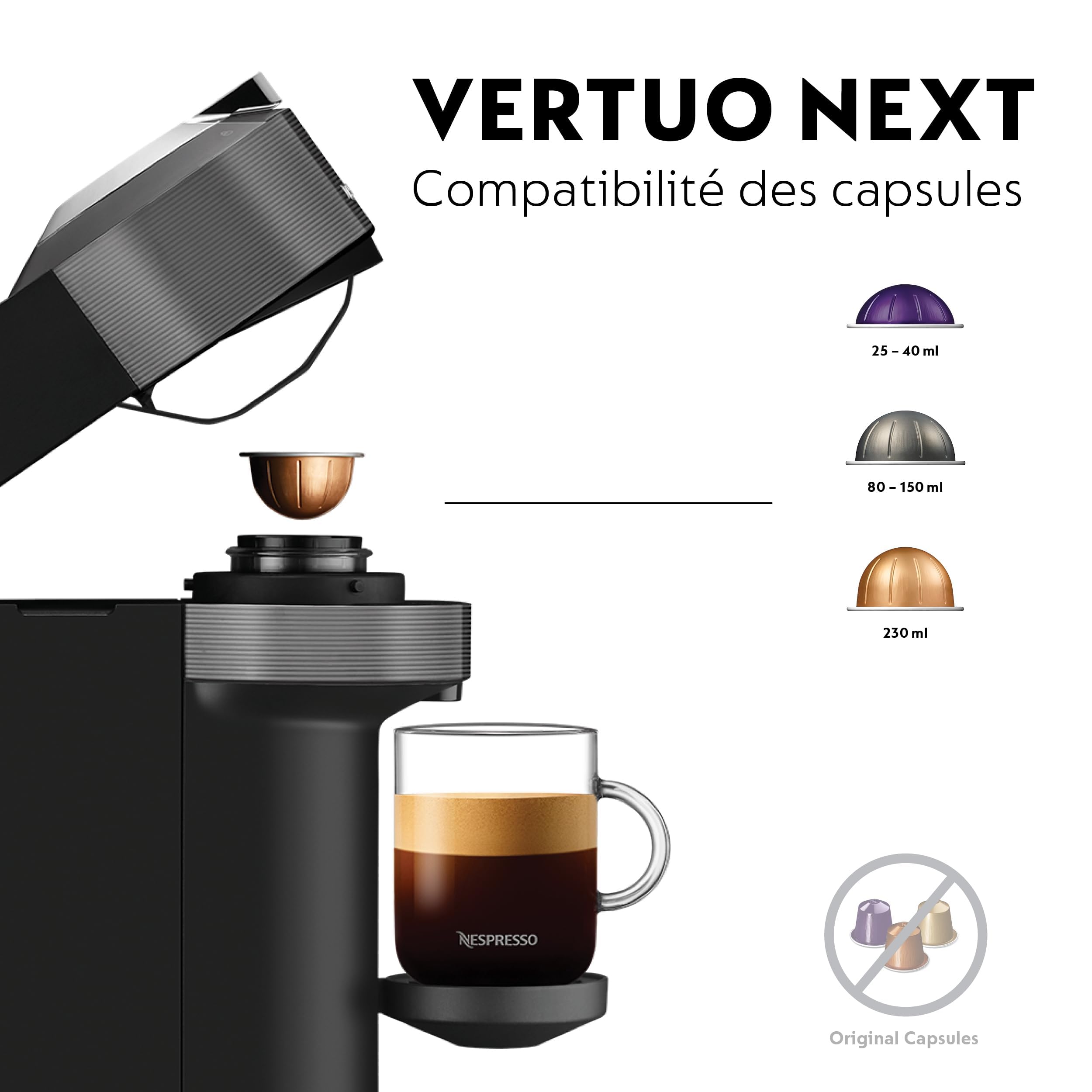 machine à café à capsules Vertuo Next - Gris