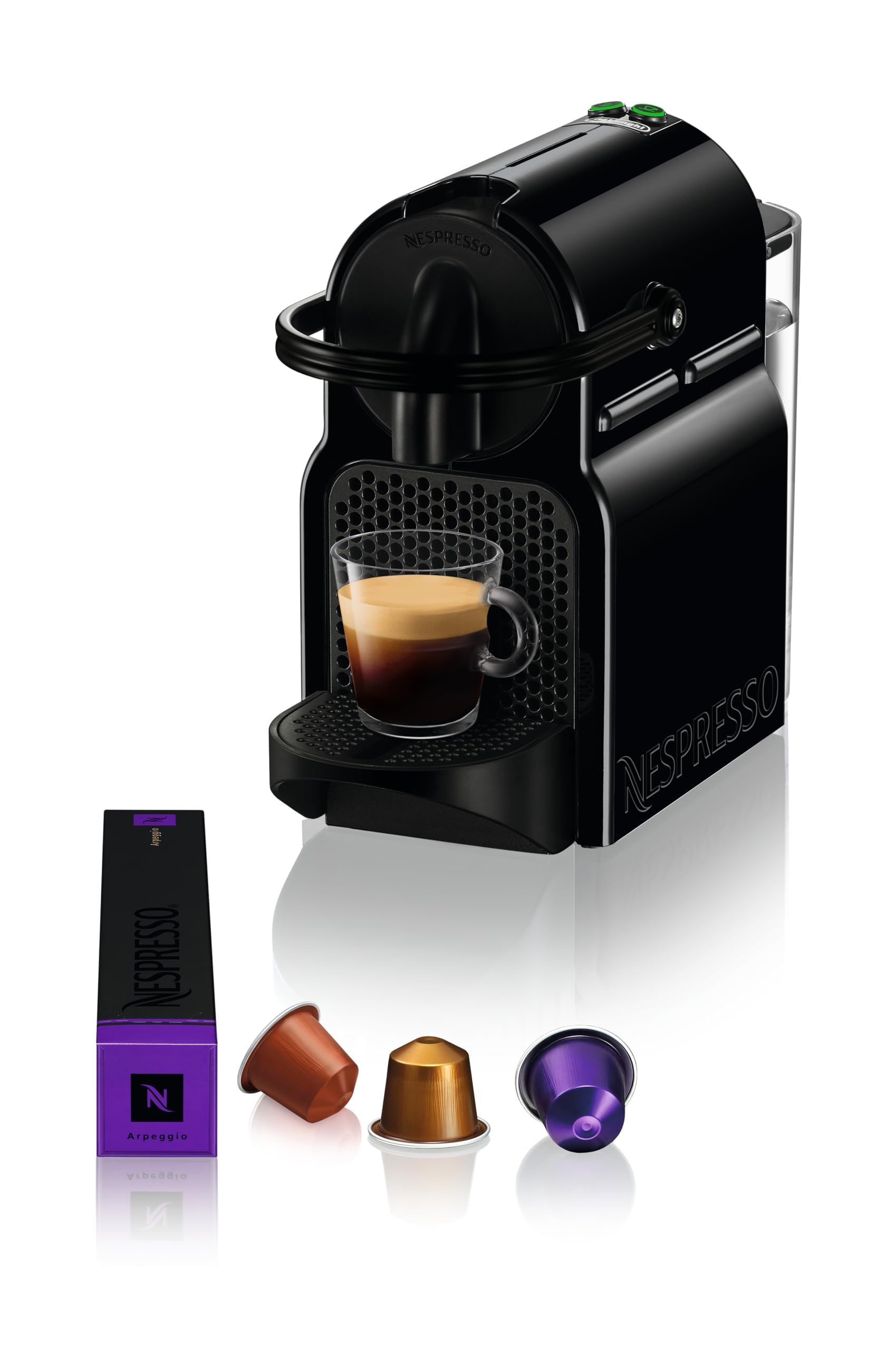 Machine à Café Inissia Noir, 19 Bars + Kit de Bienvenue, Design Compact, Arrêt Automatique, Noir