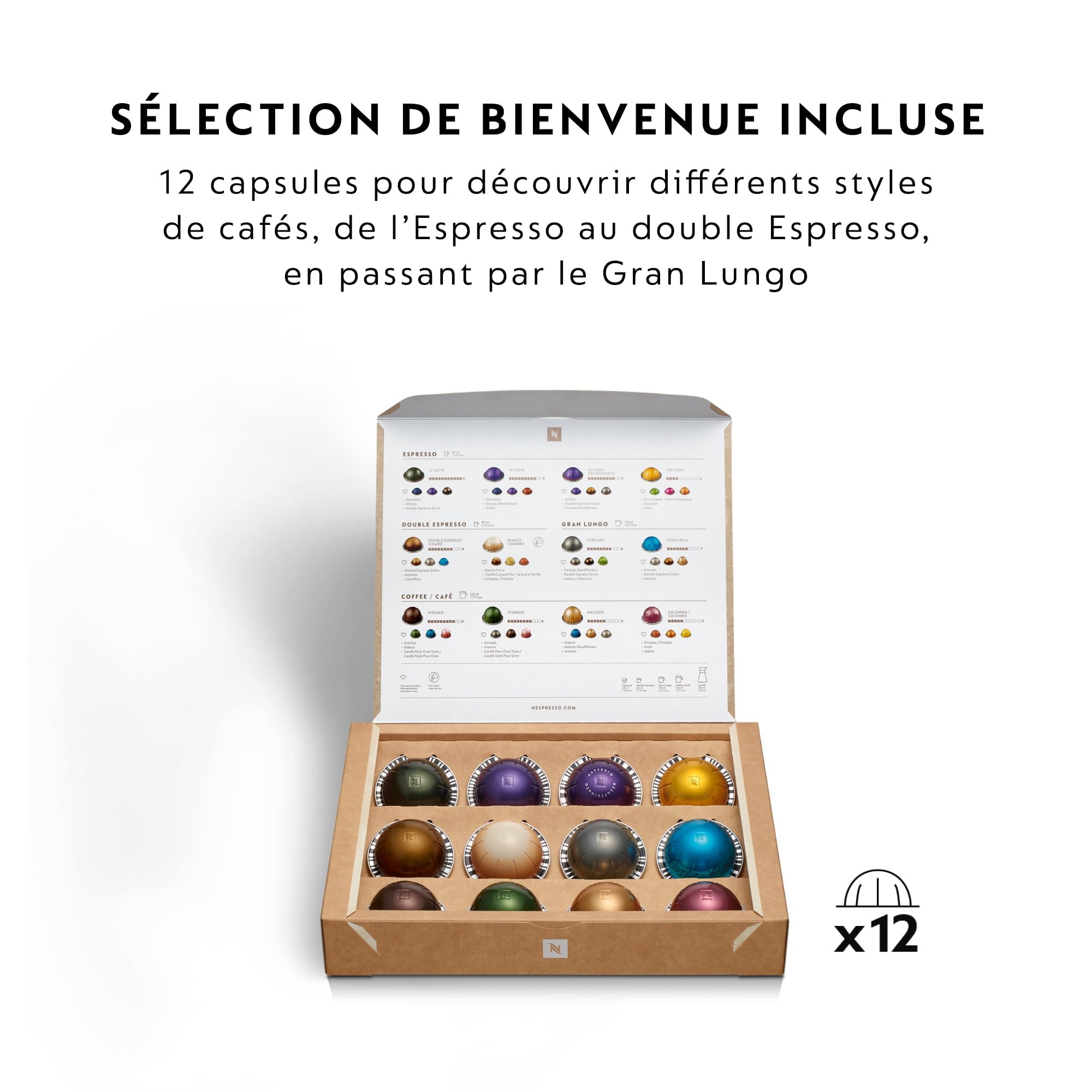 Machine à Café Vertuo POP Noir, Capsules café Vertuo seulement, Technologie Centrifusion, 5 Tailles de Tasses + Kit de Bienvenue, Design Compact, Arrêt Automatique, Noir