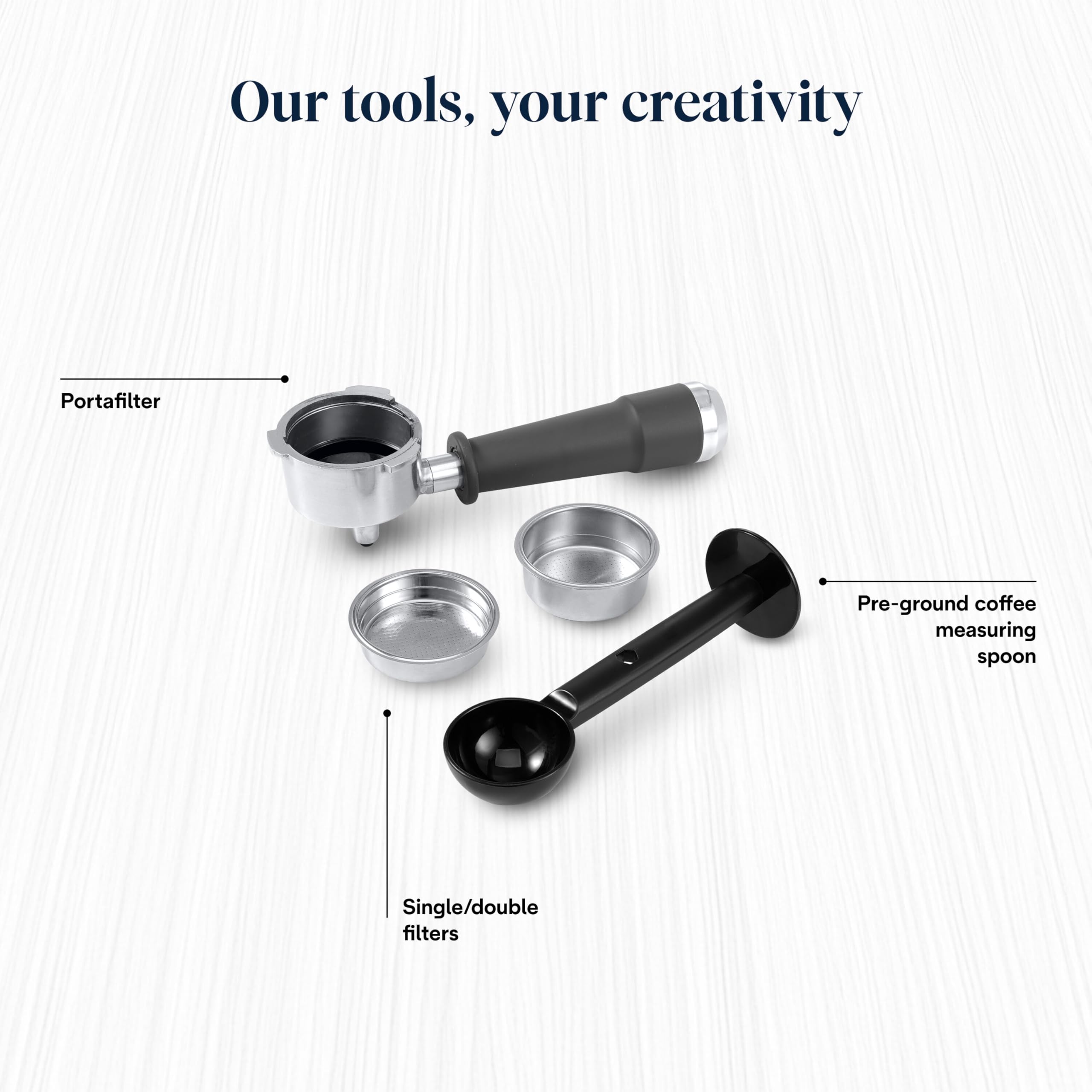 De'Longhi Linea Classic EM450.M Machine à café manuelle avec tige vapeur, machine à expresso avec pompe barista, buse pour cappuccino, filtre double paroi, 15 bar, tasse jusqu'à 13 cm, acier